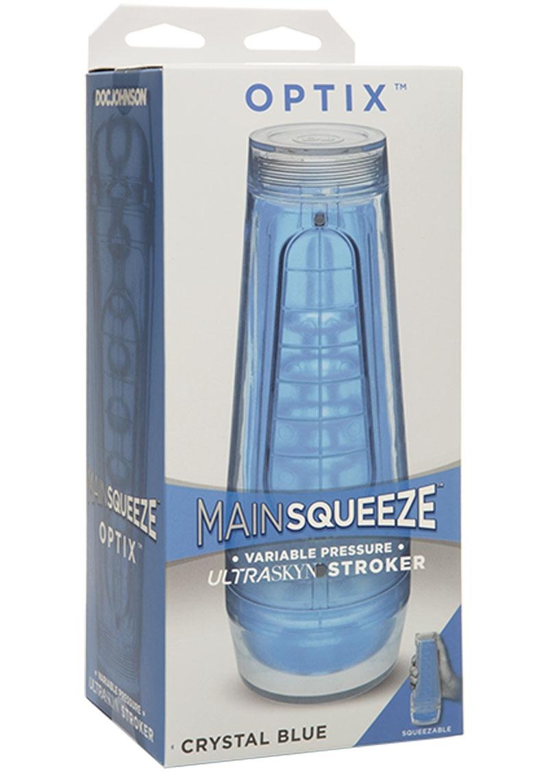 Main Squeeze Optix Ultraskyn Masturbator - Blue/Crystal