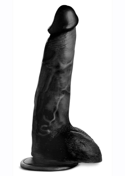 Master Cock Beefy Brad Dildo with Balls - Chocolate - 9in