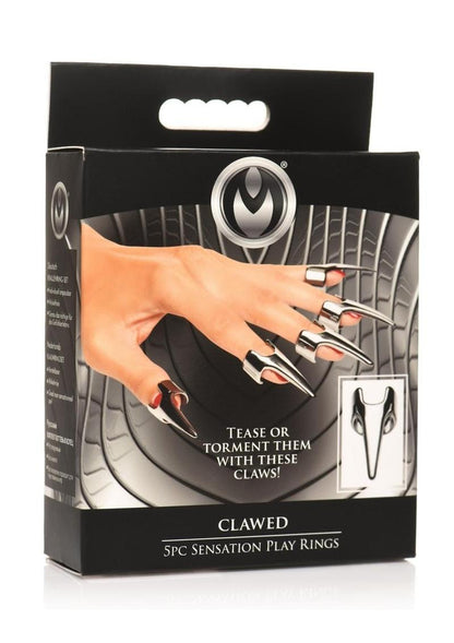 Master Series Clawed Sensation Stainless Steel Play Rings - Metal - 5 Piece