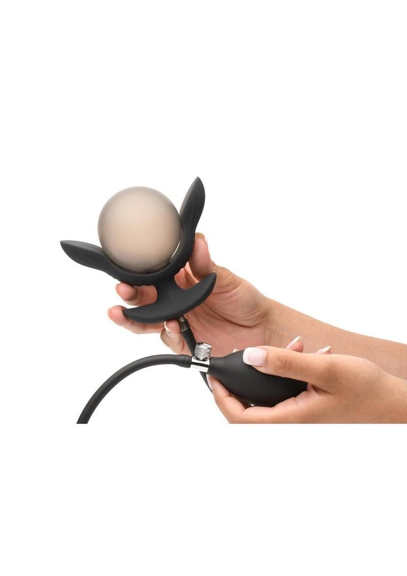 Master Series Dark Pearl Inflatable Rechargeable Vibrating Butt Plug