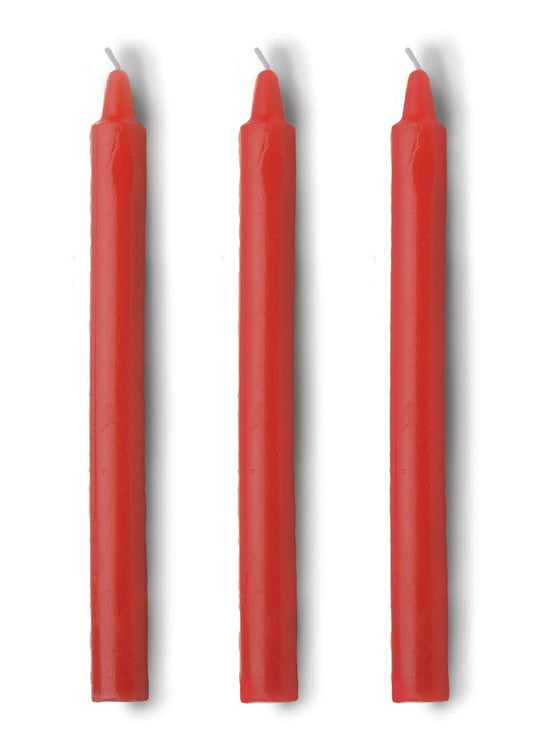 Master Series Fire Sticks Fetish Drip Candles - Red - Set Of 3