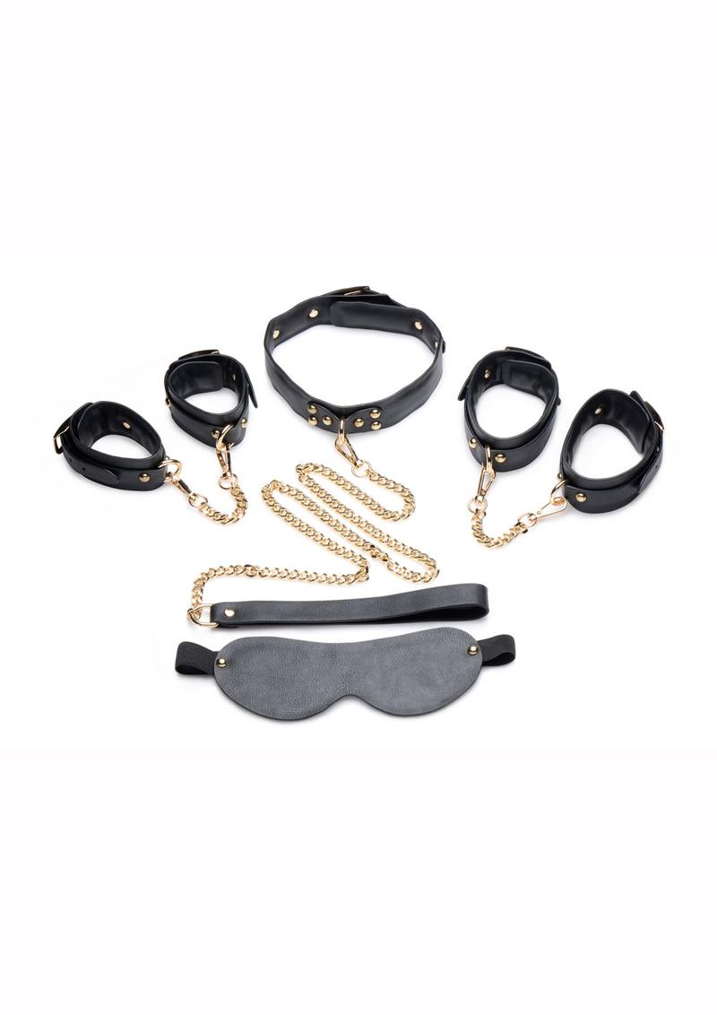 Master Series Golden Submission Bondage - Black/Gold - 4 Piece Kit/Set