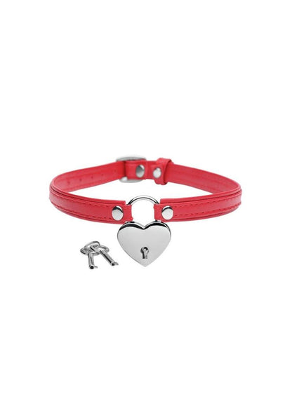 Master Series Heart Lock Choker with Keys