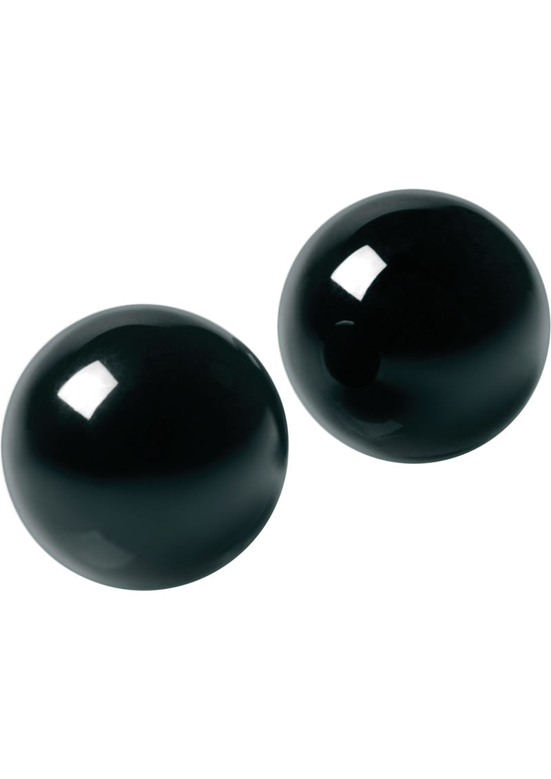 Master Series Jaded Glass Ben Wa Balls - Black/Green