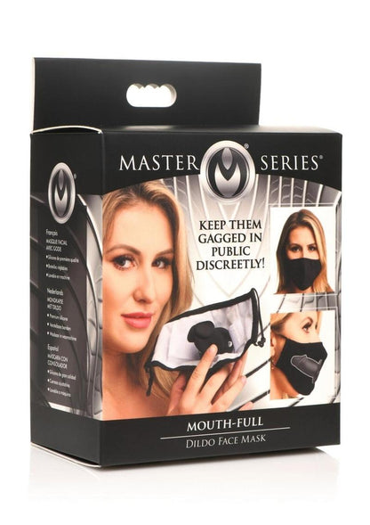 Master Series Mouth-Full Silicone Dildo Face Mask - Black