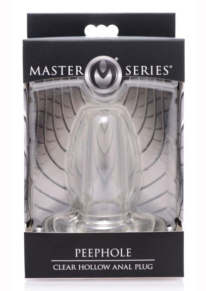 Master Series Peephole Clear Hollow Anal Plug - Clear - Small