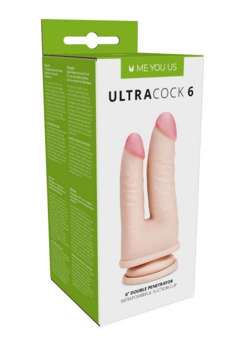 ME YOU US Ultra Cock 6 Realistic Double Penetration Dildo - Vanilla - 6in