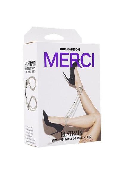 Merci Hogtied Bind and Tie 6mm Hemp Wrist Or Ankle Cuffs