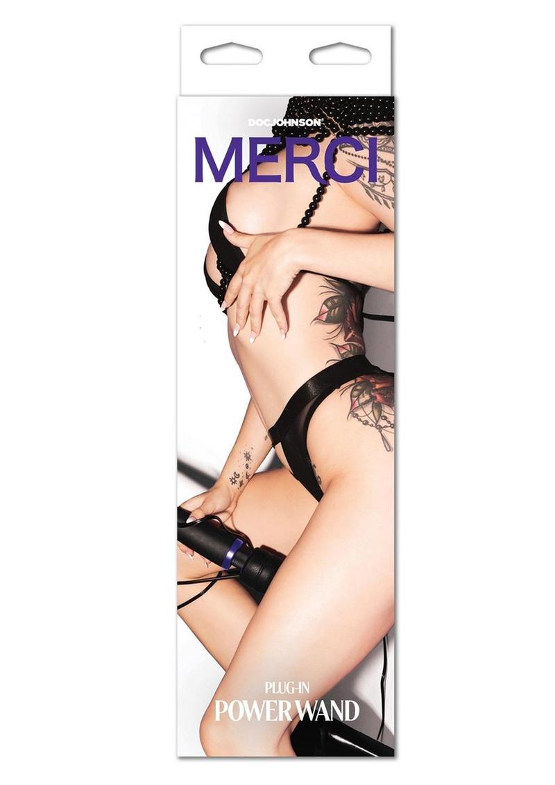 Merci Power Wand Silicone Wand Massager - Black