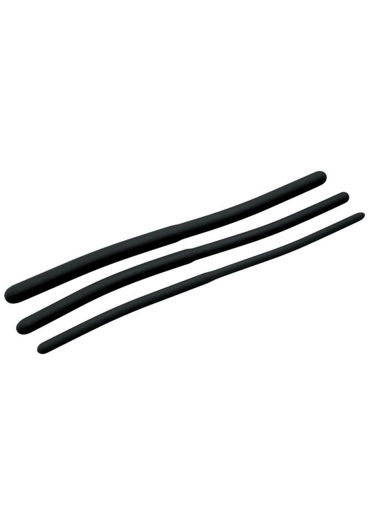 Mistress By Isabella Sinclaire Silicone Urethral Sound 3 Piece Trainer - Black - Set