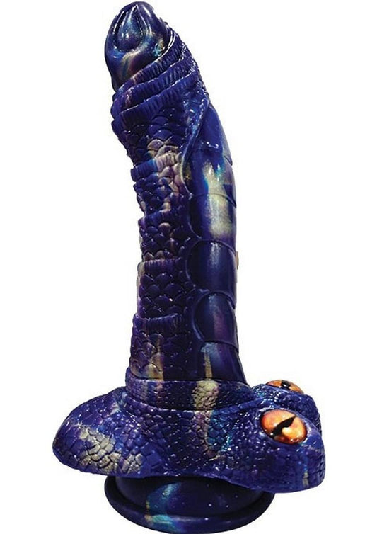 Monster Romance Serpent Seducer Rechargeable Silicone Dong - Multicolor/Purple