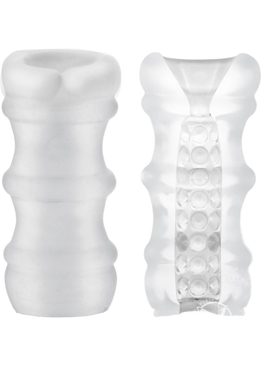 Mood Pleaser Massage Beads Ultraskyn Masturbator - Frost/White