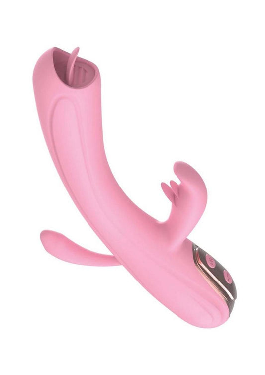 My Secret Fantasy Rechargeable Silicone Flickering Tongue Vibrator - Pink