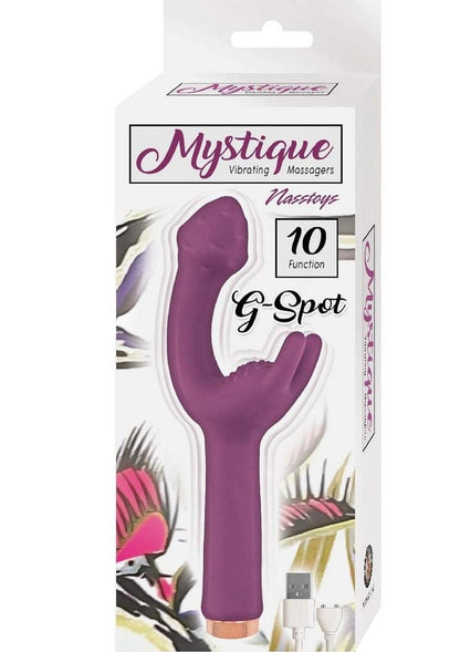 Mystique Vibrating Massagers Rechargeable Silicone G-Spot Vibrator - Eggplant/Purple