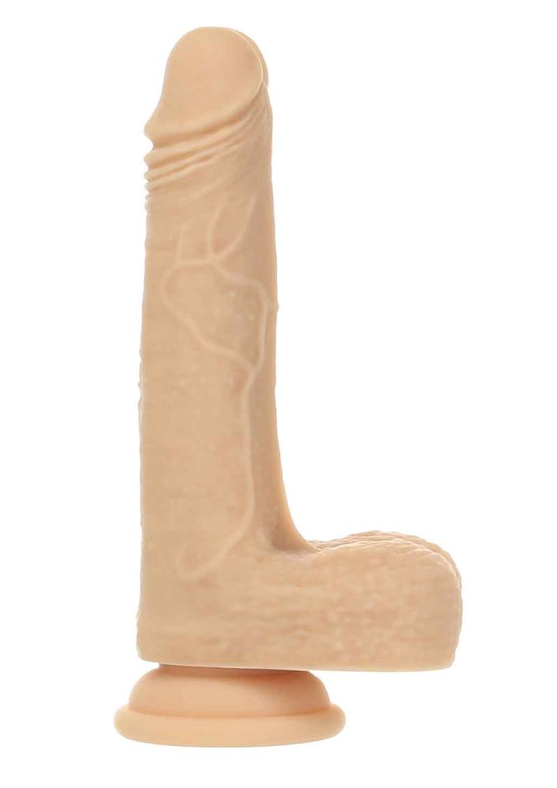 Naked Addiction Silicone Rechargeable Thrusting, Vibrating, and Rotating Dildo - Vanilla - 7.5in