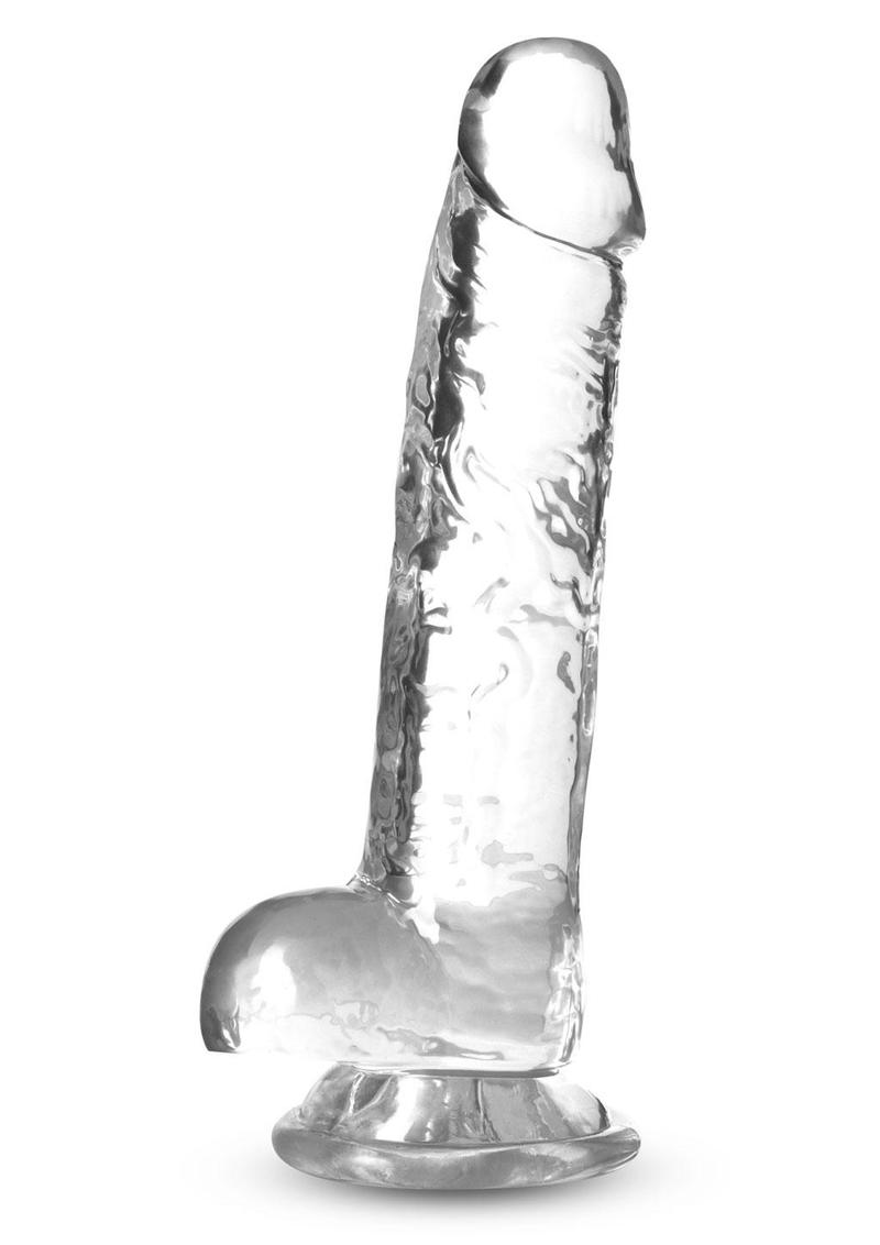 Naturally Yours Crystalline Dildo - Clear/Diamond - 7in