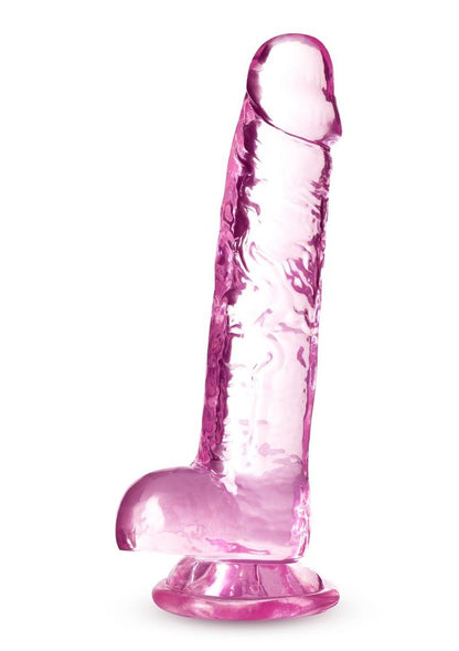 Naturally Yours Crystalline Dildo - Pink/Rose - 7in