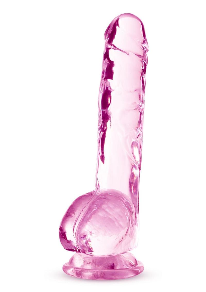 Naturally Yours Crystalline Dildo - Pink/Rose - 8in