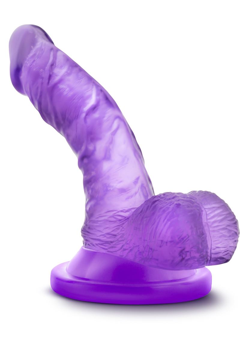 Naturally Yours Mini Dildo with Balls - Purple - 4.75in