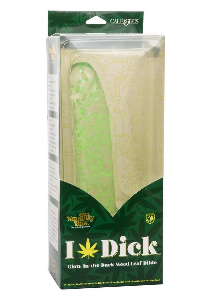 Naughty Bits I Leaf Dick Glow In The Dark Weed Leaf Filled Dildo - Glow In The Dark/Green