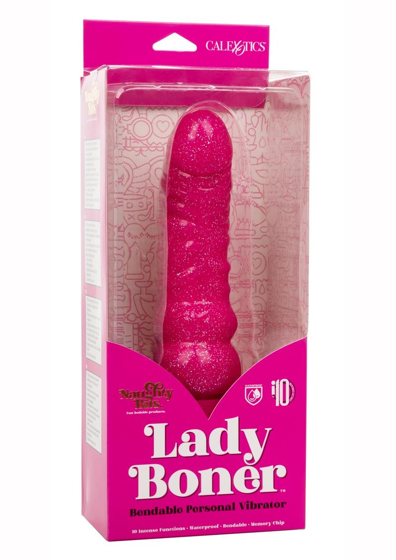 Naughty Bits Lady Boner Bendable Personal Vibrator - Pink - 6.25in