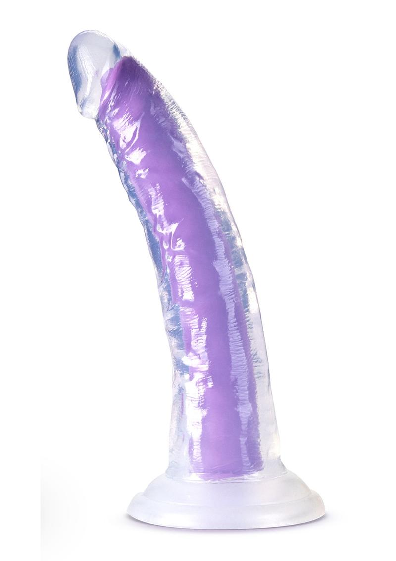 Neo Elite Glow In The Dark Light Silicone Dual Dense Dildo - Glow In The Dark/Neon Purple/Purple - 7in