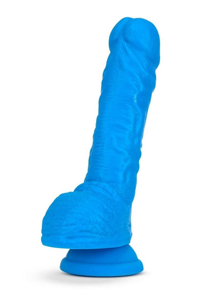 Neo Elite Silicone Dual Density Dildo with Balls - Blue - 9in