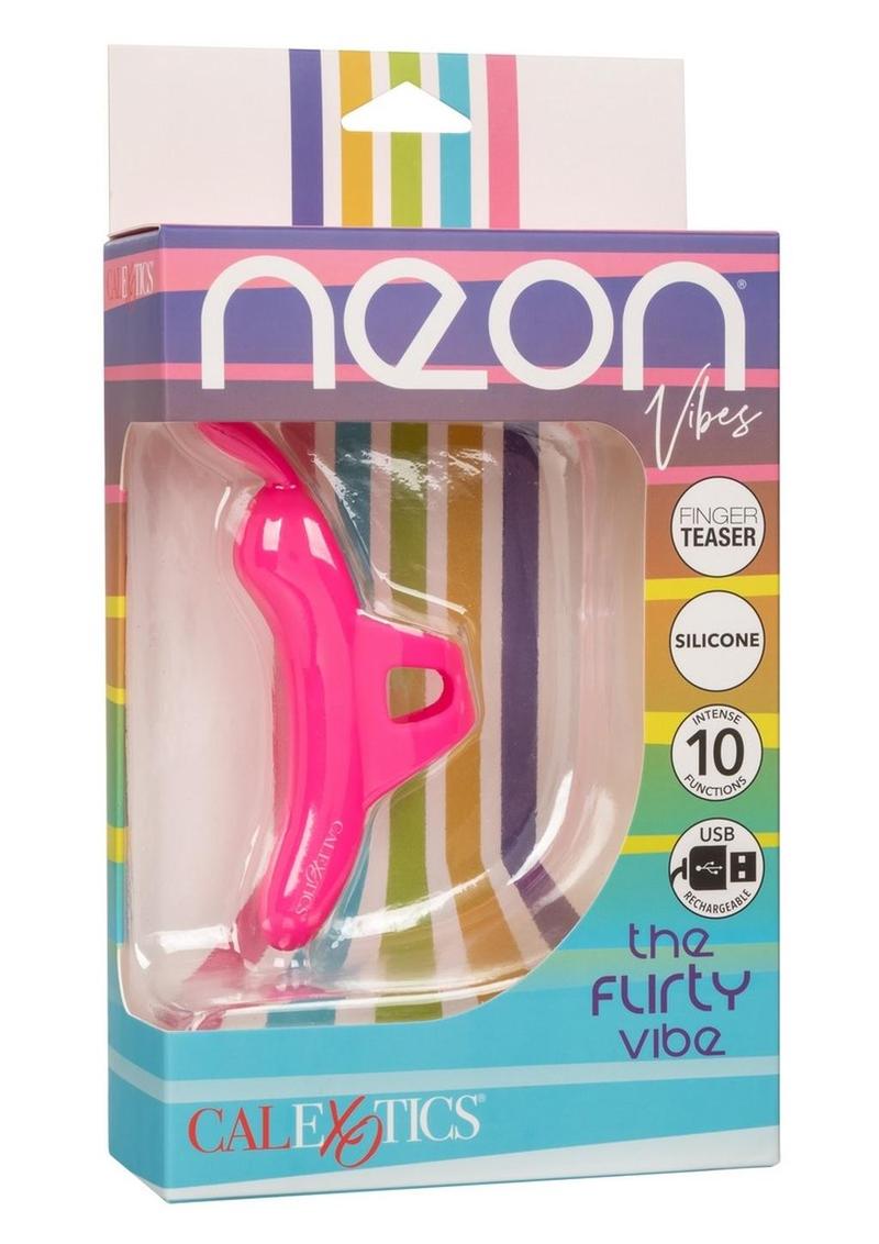 Neon Vibes The Flirty Vibe Rechargeable Silicone Finger Vibrator - Pink