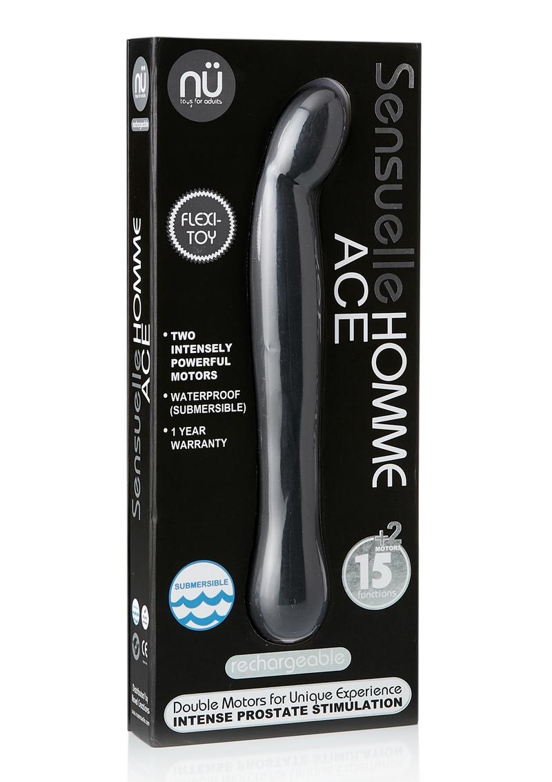 Nu Sensuelle Homme Ace Rechargeable Silicone Prostate Massager - Black