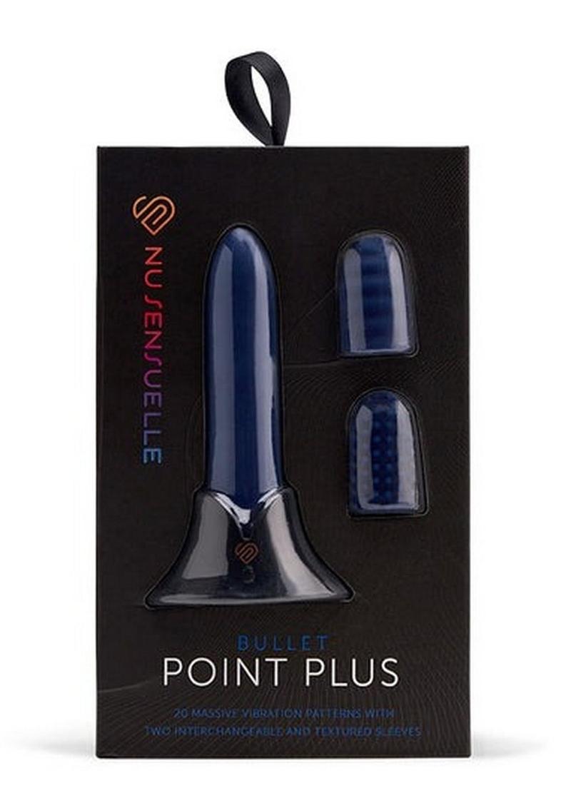 Nu Sensuelle Point Plus Rechargeable Silicone Bullet - Blue/Navy Blue