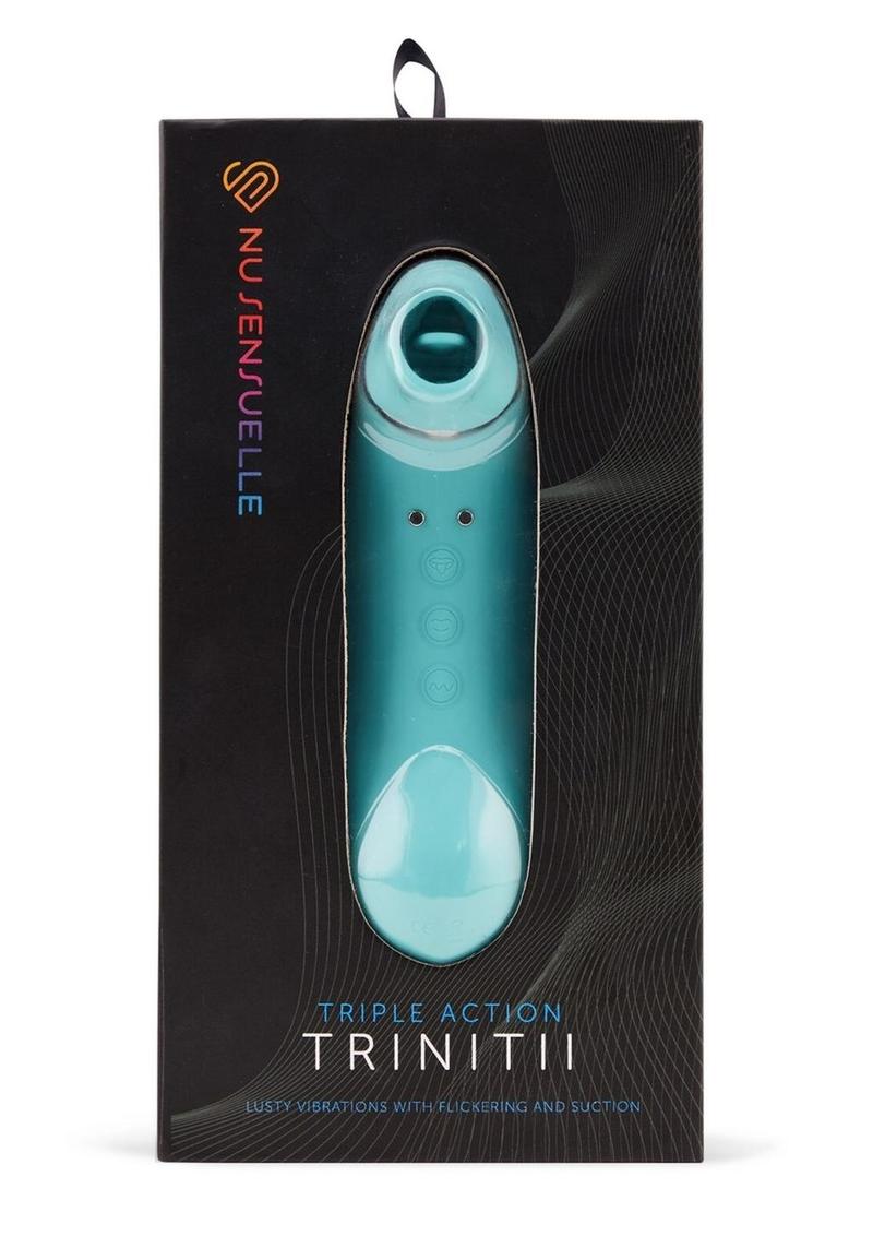 Nu Sensuelle Trinitii Triple Action Rechargeable Silicone Vibrator - Blue/Electric Blue