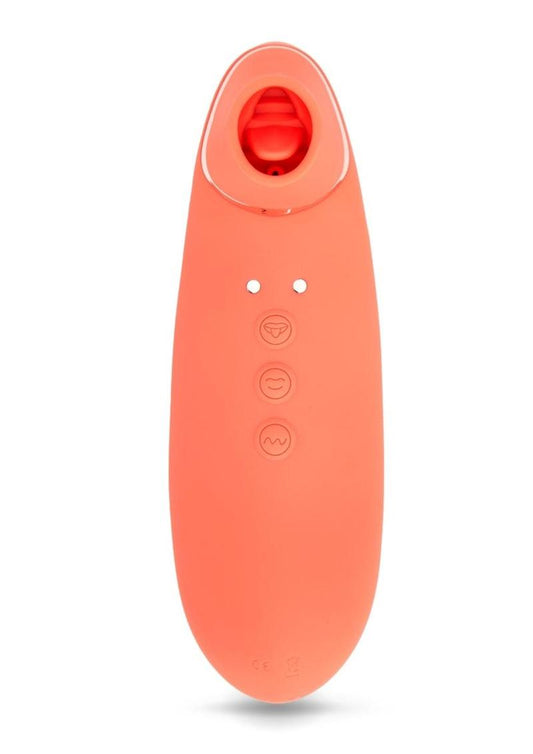 Nu Sensuelle Trinitii Triple Action Suction Flickering Silicone Tongue - Coral/Orange