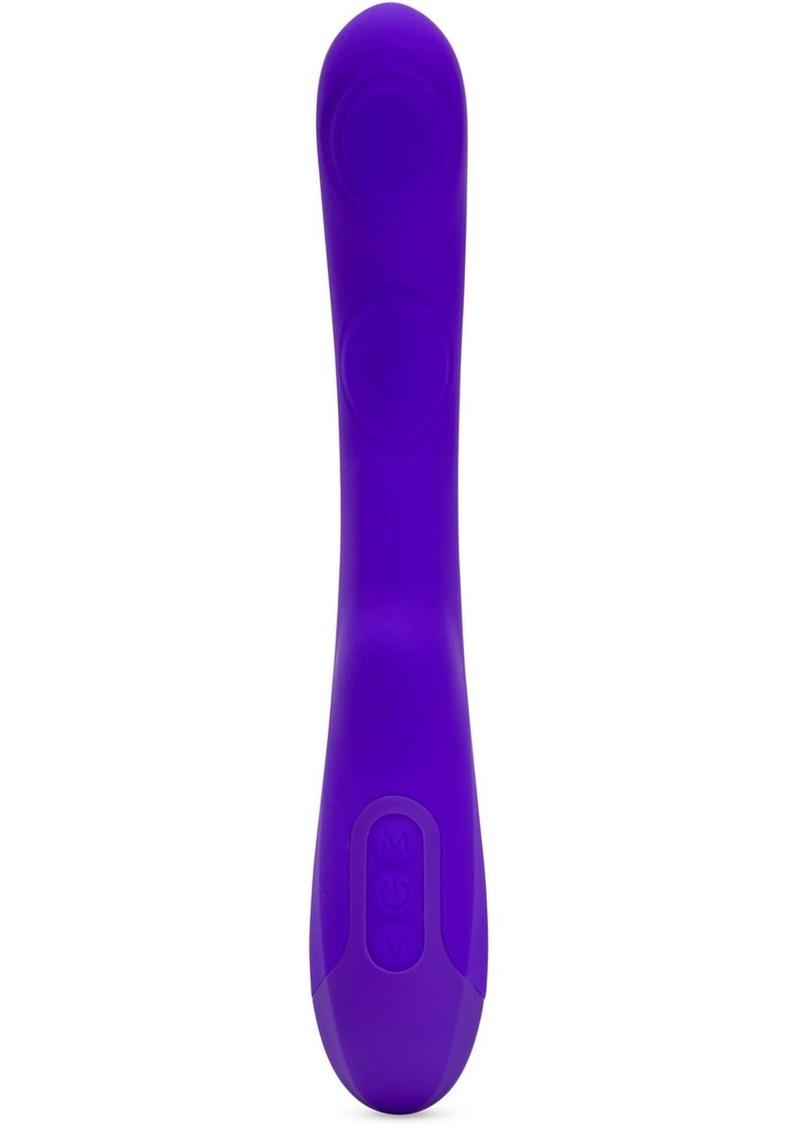 Nu Sensuelle Vivi Rechargeable Silicone Double Tapping Vibe with Clitoral Stimulation - Deep Purple