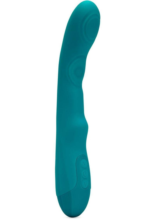 Nu Sensuelle Vivi Rechargeable Silicone Double Tapping Vibe with Clitoral Stimulation - Emerald/Green