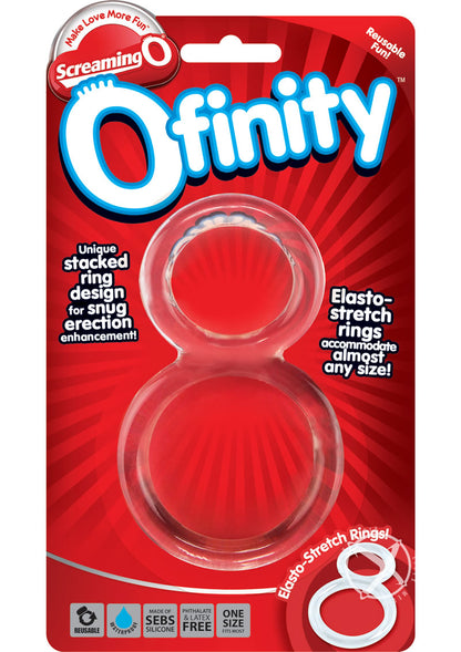 Ofinity Super Stretchy Double Silicone Cock Ring Waterproof - Clear