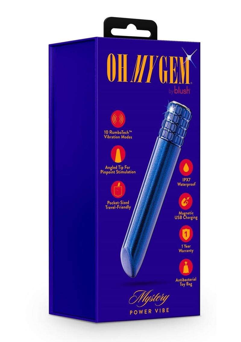 Oh My Gem Mystery Rechargeable Bullet Vibrator - Blue/Sapphire