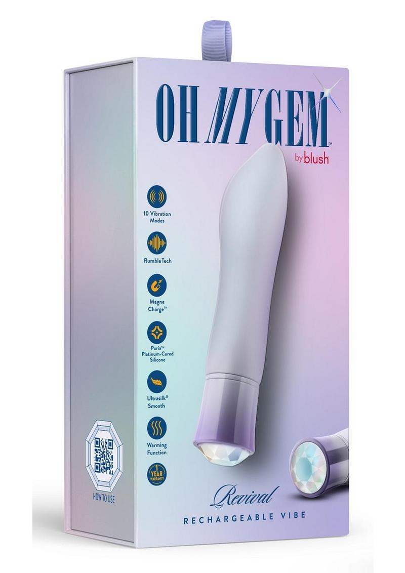 Oh My Gem Revival Rechargeable Silicone G-Spot Vibrator - Opal - Purple