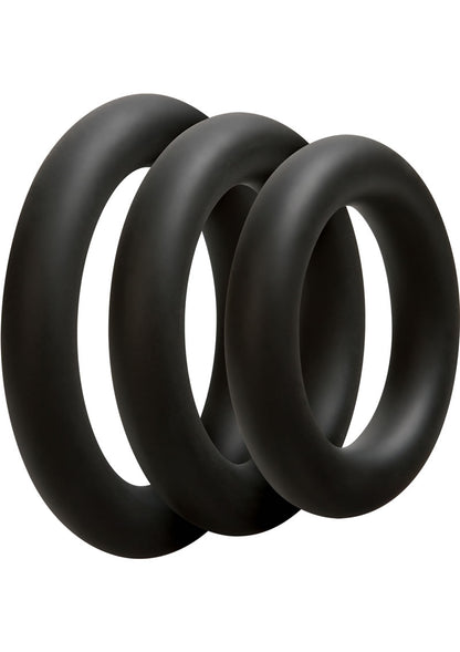 Optimale 3 C-Ring Set Silicone Cock Ring Thick - Black - 3 Piece Kit