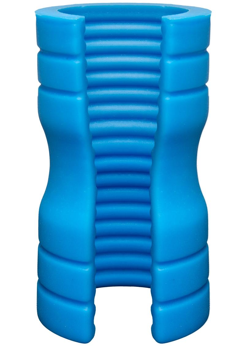 Optimale Ribbed Truskyn Silicone Masturbator - Blue