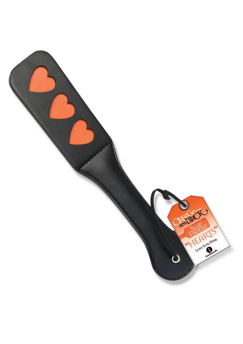 Orange Is The New Black Slap Paddle, Hearts - Black