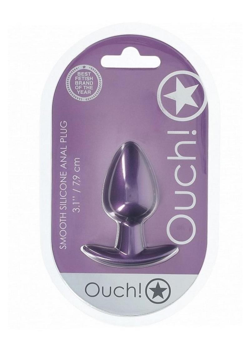 Ouch! Anal Plug Silicone - Medium - Metallic - Purple - Medium