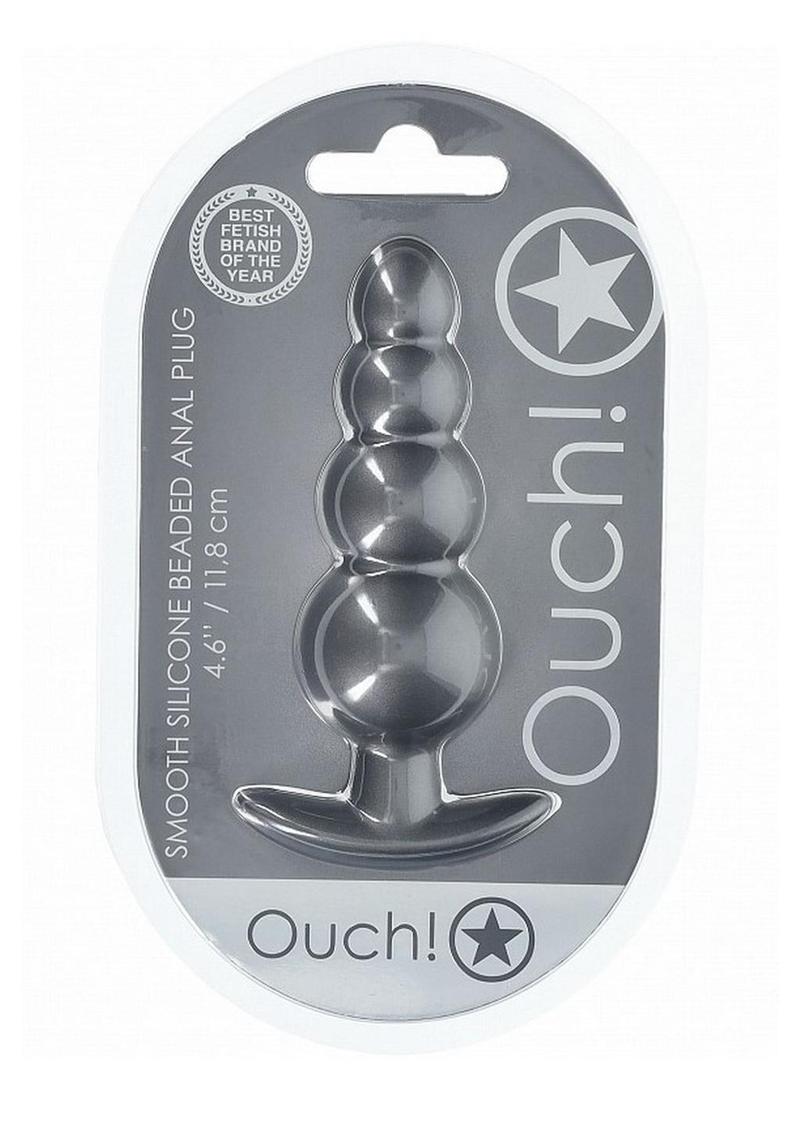 Ouch! Beaded Anal Plug Silicone - Grey/Gun Metal