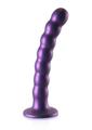 Ouch! Beaded G-Spot Silicone Dildo 6.5in - Metallic