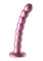 Ouch! Beaded G-Spot Silicone Dildo 6.5in - Metallic