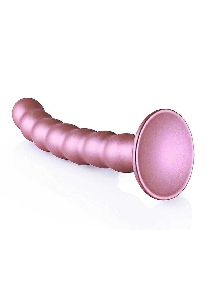 Ouch! Beaded G-Spot Silicone Dildo 6.5in - Metallic