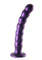 Ouch! Beaded G-Spot Silicone Dildo 8in - Metallic