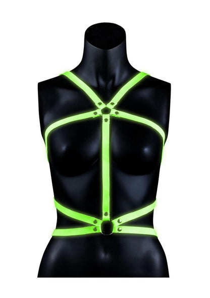 Ouch Body Harness - Glow In The Dark/Green - Medium/Small