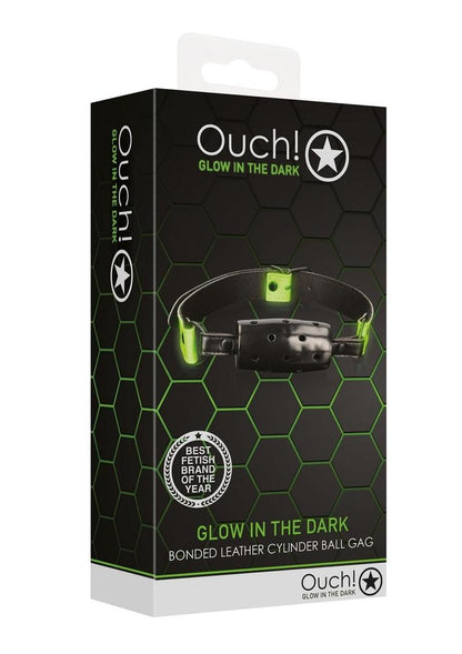 Ouch! Cylinder Gag - Black/Glow In The Dark/Green