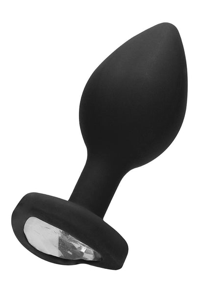 Ouch! Diamond Heart Butt Plug - Regular - Black