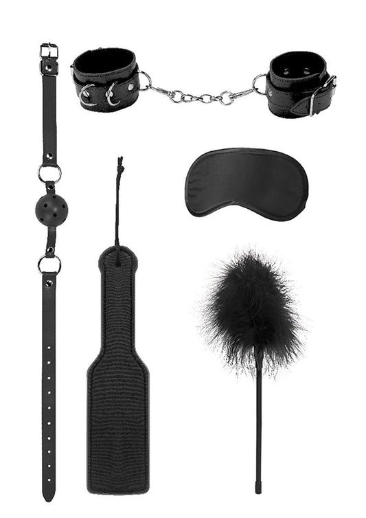 Ouch! Kits Introductory Bondage Kit #4 - Black - 5 Piece Kit